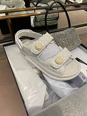 Chanel Lady Sandal Logo Gold White - 4