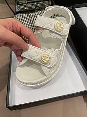 Chanel Lady Sandal Logo Gold White - 2