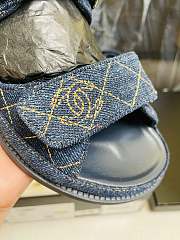 Chanel Lady Sandal Logo Gold Blue - 4