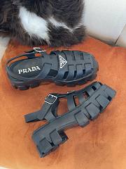 PRADA Foam Triangle Logo Sandals Blue - 4