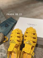 PRADA Foam Triangle Logo Sandals Yellow - 2