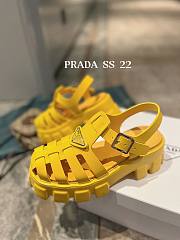 PRADA Foam Triangle Logo Sandals Yellow - 3