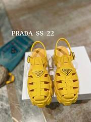 PRADA Foam Triangle Logo Sandals Yellow - 4