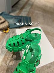 PRADA Foam Triangle Logo Sandals Green  - 3