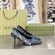 Gucci x Balenciaga The Hacker Project Square Knife pump Navy Blue Heel - 2