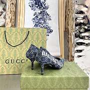 Gucci x Balenciaga The Hacker Project Square Knife pump Navy Blue Heel - 5