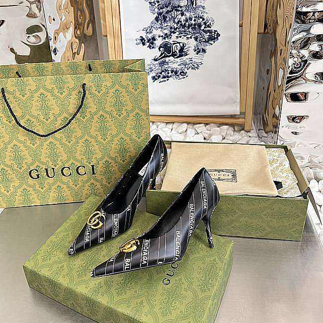 Gucci x Balenciaga The Hacker Project Knife pump in black leather Heel 680760 ULR00 1146 - 1