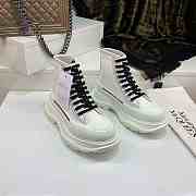 Alexander McQueen Tread Slick Lace Up Boot White - 3