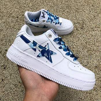 Bape Sta Low White ABC Camo Blue 