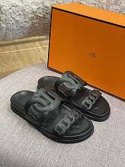 Hermes Sandal Slide Black Rings Locker - 1