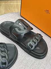 Hermes Sandal Slide Black Rings Locker - 6