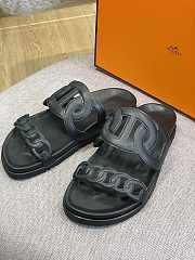 Hermes Sandal Slide Black Rings Locker - 5