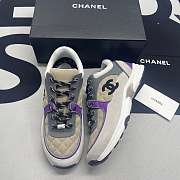 Chanel Low Top Trainer Beige Purple - 1