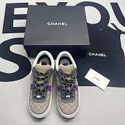 Chanel Low Top Trainer Beige Purple - 4