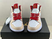 Air Jordan 1 Mid Beige Red (GS) 554725-201 - 6