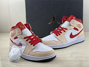 Air Jordan 1 Mid Beige Red (GS) 554725-201 - 4