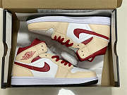 Air Jordan 1 Mid Beige Red (GS) 554725-201 - 2