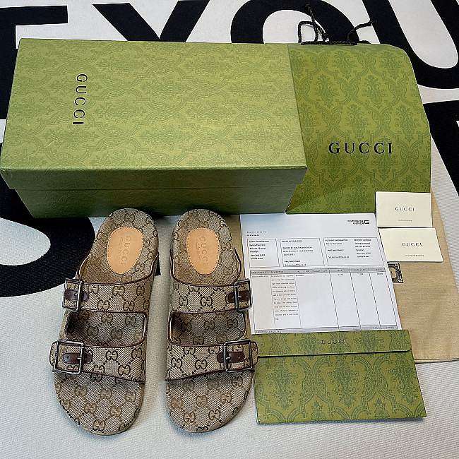 Gucci sandal Beige and ebony Original GG canvas 658020 2HK60 9791 - 1