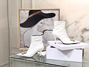 Balenciaga Women's White BB Hardware Leather Ankle Boots - 3