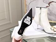 Balenciaga Women's White BB Hardware Leather Ankle Boots - 4