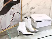 Balenciaga Women's White BB Hardware Leather Ankle Boots - 6