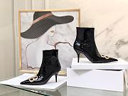 Balenciaga Women's Black BB Hardware Leather Ankle Boots - 6