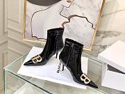 Balenciaga Women's Black BB Hardware Leather Ankle Boots - 2