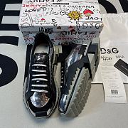 Dolce & Gabbana Silver Two-Tone Leather Super King Platform Sneakers - 1