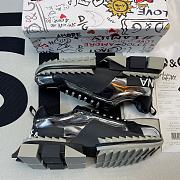 Dolce & Gabbana Silver Two-Tone Leather Super King Platform Sneakers - 3