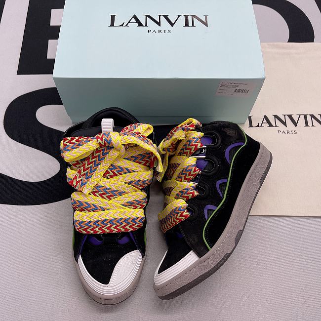 Lanvin Leather Curb Black Purple - 1