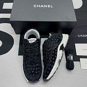 Chanel Trainer Printed Suede Calfskin Black - 1