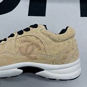 Chanel Trainer Printed Suede Calfskin Apricot - 6