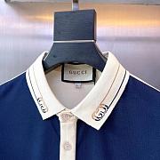 Gucci Polo Men Shirt Blue And Beige BD00105 - 3