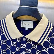 Gucci Embroidered GG Dark Blue Polo Shirt 598956 XJB0U 4115 - 6