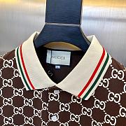 Gucci Embroidered GG Brown Polo Shirt  - 4