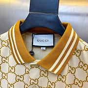 Gucci Embroidered GG Yellow Polo Shirt  - 5