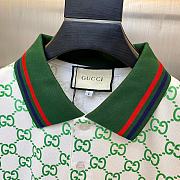 Gucci Embroidered GG Green and White Polo Shirt - 3