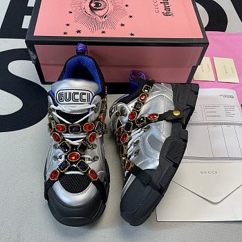 Gucci Flashtrek SEGA Silve And Black Removable Crystal 