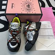 Gucci Flashtrek Sneakers With Removable Crystal Silver - 1