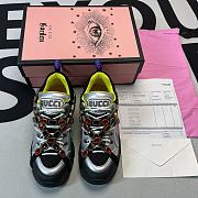 Gucci Flashtrek Sneakers With Removable Crystal Silver - 2