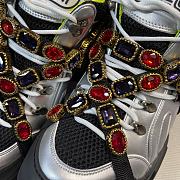 Gucci Flashtrek Sneakers With Removable Crystal Silver - 3