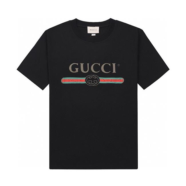 Gucci Women's Black Oversized Logo T-shirt  - 1