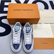 Louis Vuitton Rivoli Sneaker White Blue Logo - 2