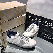 Golden Goose Super-Star White Royal Blue Grey Suede Patch GMF00102F00218110509 - 6