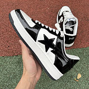 A Bathing Ape Bape Sta Patent Leather Black White 001FWI701002I - 2