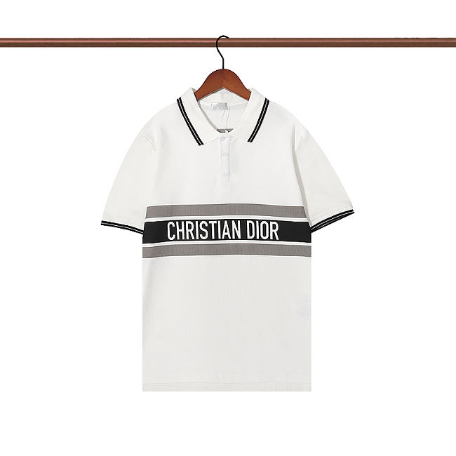 CHRISTIAN DIOR 2022 New Summer Cotton White Polo Shirts - 1