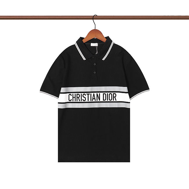 CHRISTIAN DIOR 2022 New Summer Cotton Black Polo Shirts - 1