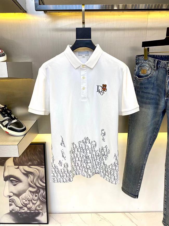 CHRISTIAN DIOR Cotton White Bear Polo Shirts - 1