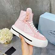 Prada Milano Low High Top White Pink - 2