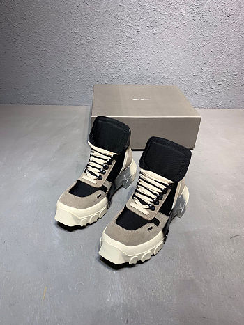 Rick Owens Suede boots lace up platform trainers sneakers